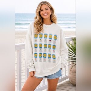 Gildan White High Noon Graphic Sweatshirt, Womens Medium